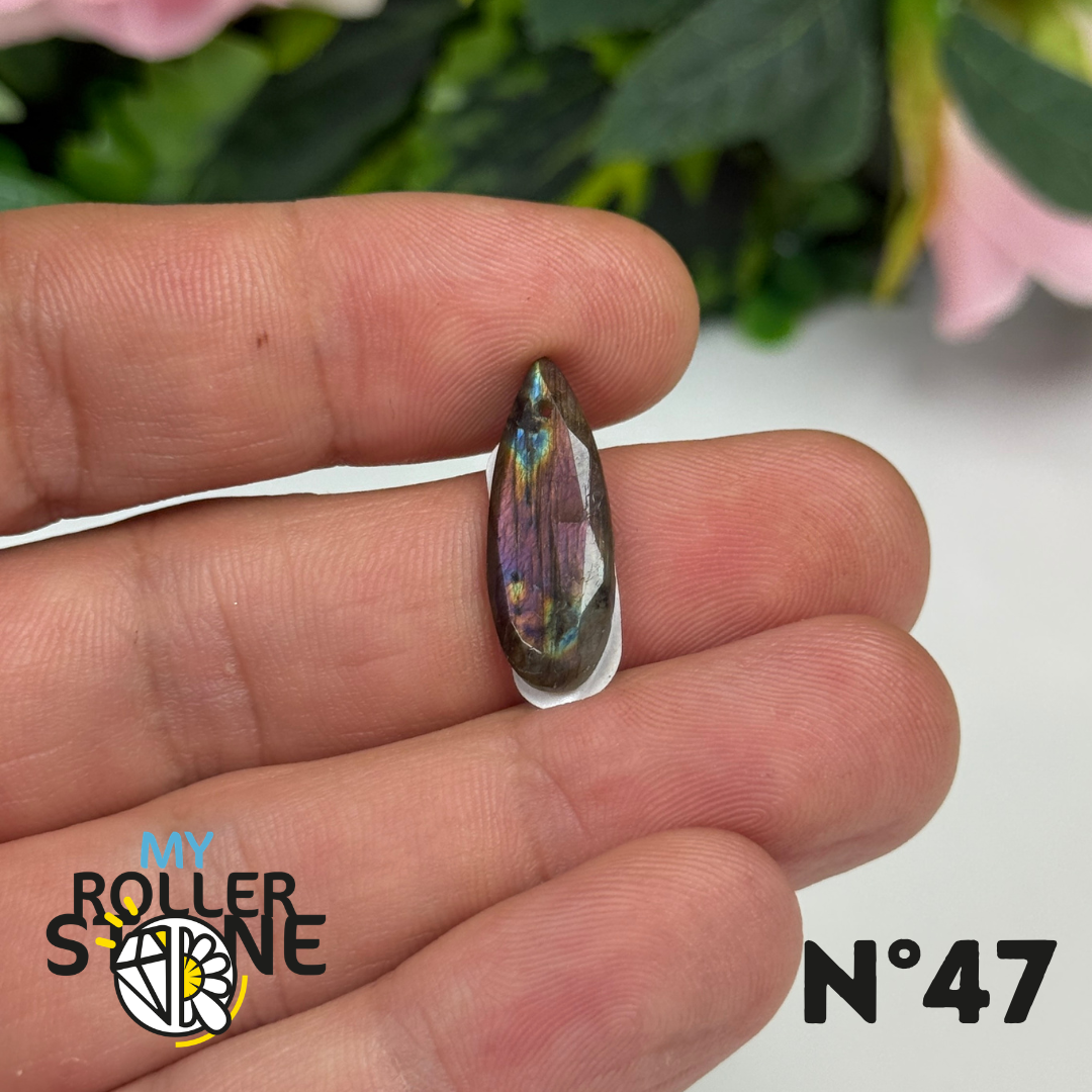 Pendentif Percé Spectrolite Violette Facettée