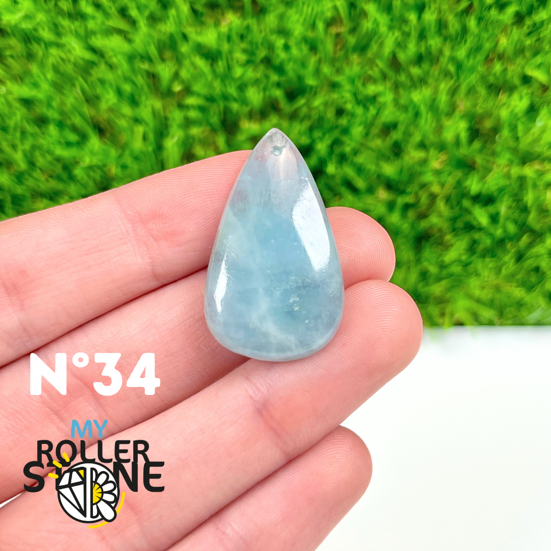 Pendentif Percé Aigue marine 5A