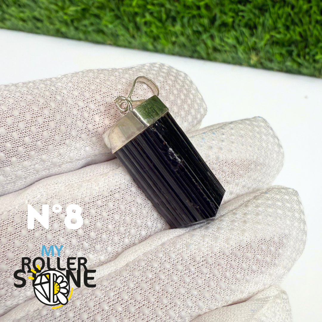 Pendentif Tourmaline Noire et Argent