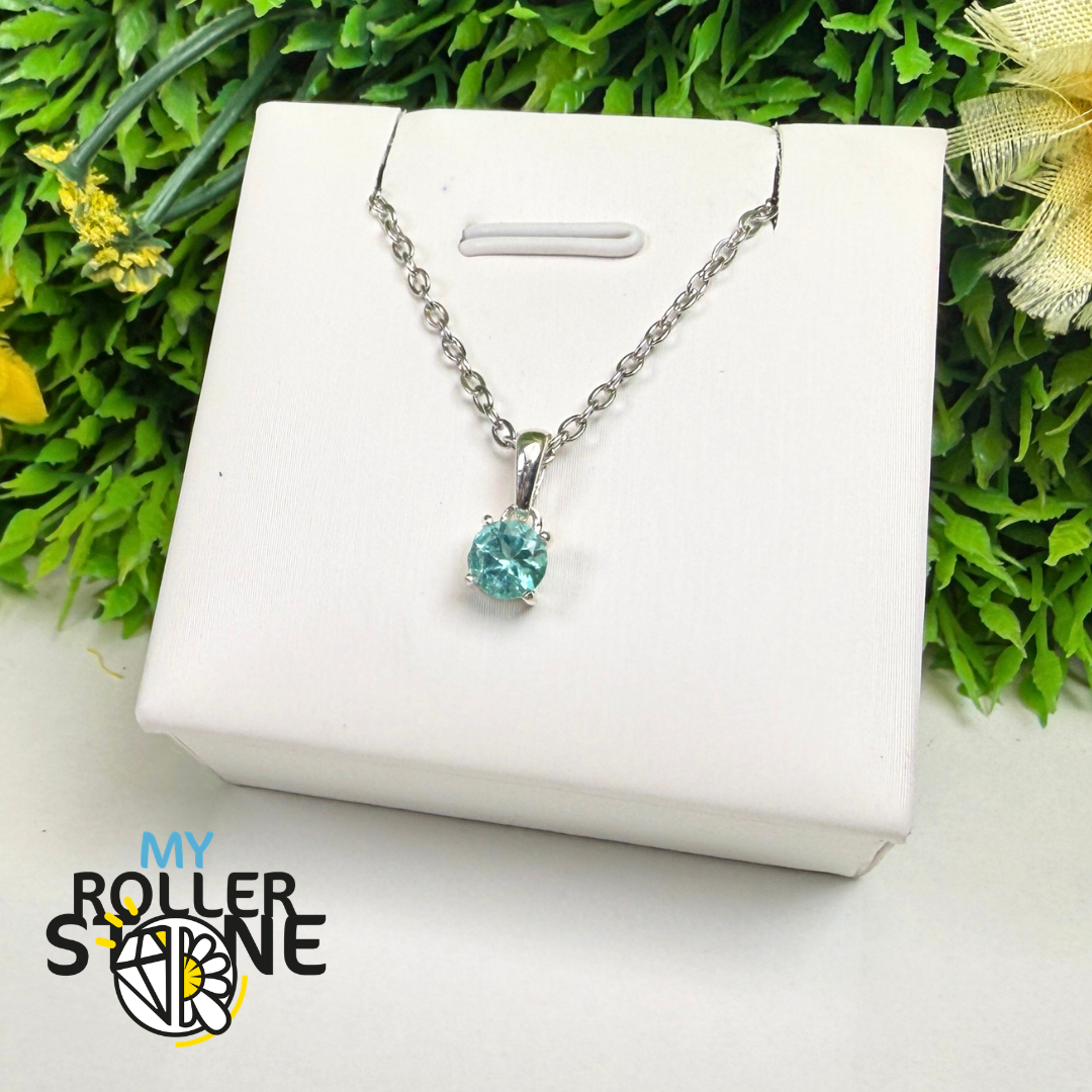 Pendentif Apatite Bleue Néon Facettée – NBF