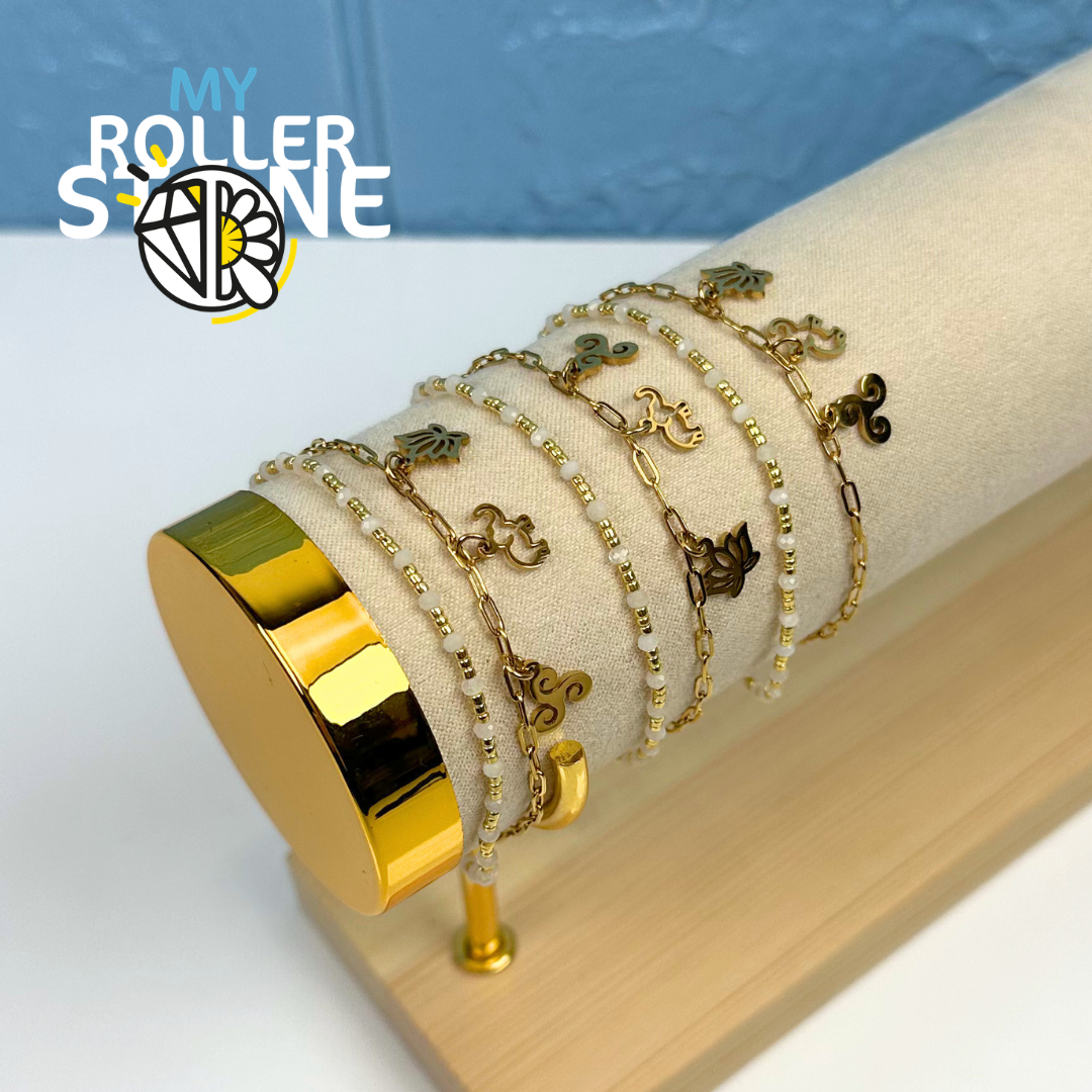 Bracelet Bohème Multi-Rangs en Pierres Naturelles