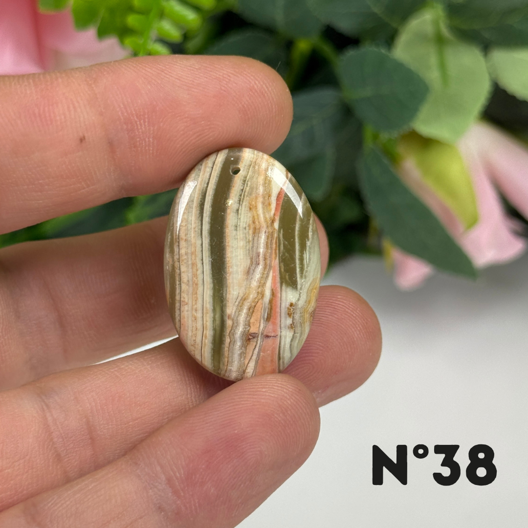 Pendentif Calcite Verte 5A Percé