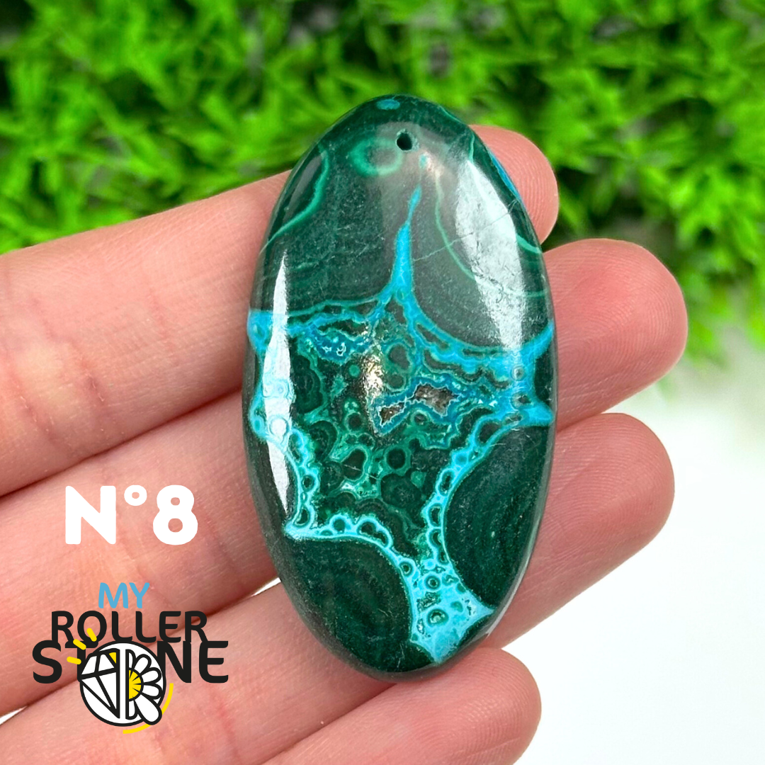 Pendentif Percé Malachite Chrysocolle 5A