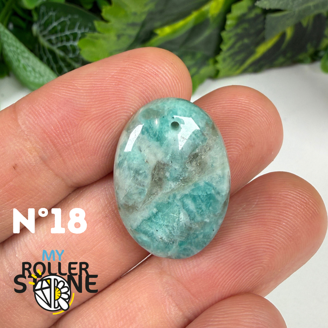 Pendentif Percé Amazonite et Quartz Fumé (Rare)