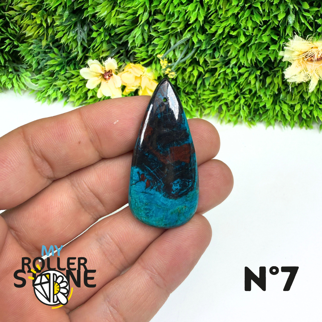 Pendentif Percé Shattuckite avec Cuprite