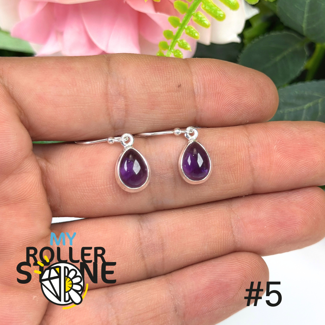 Boucles d’oreilles argent améthyste #MCE5