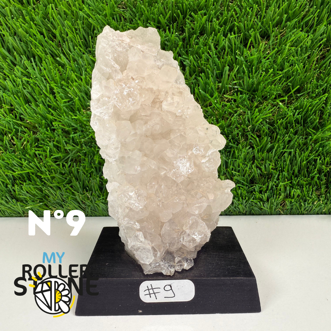 Cristal de roche sur support bois