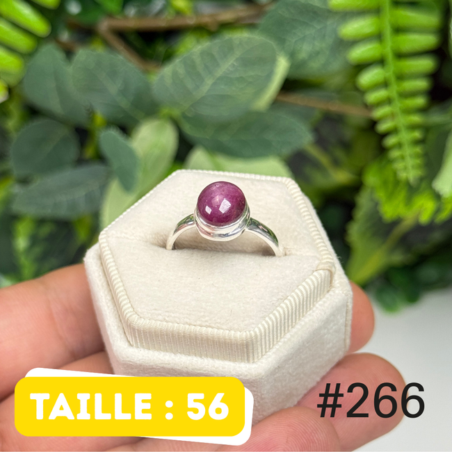 Bague argent 925 rubis étoilé #R266