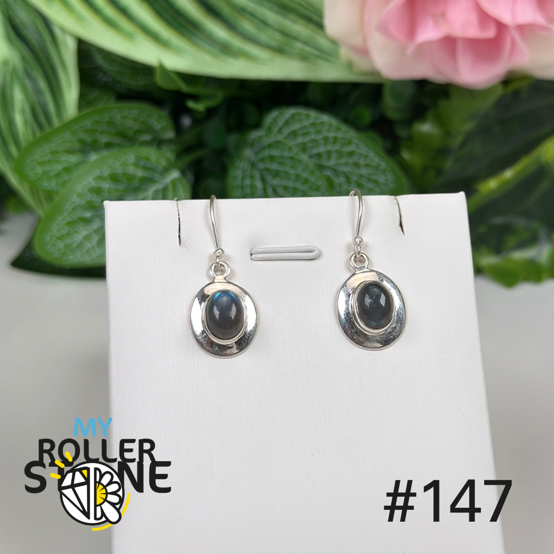 Boucles d’oreilles argent 925 labradorite #E147