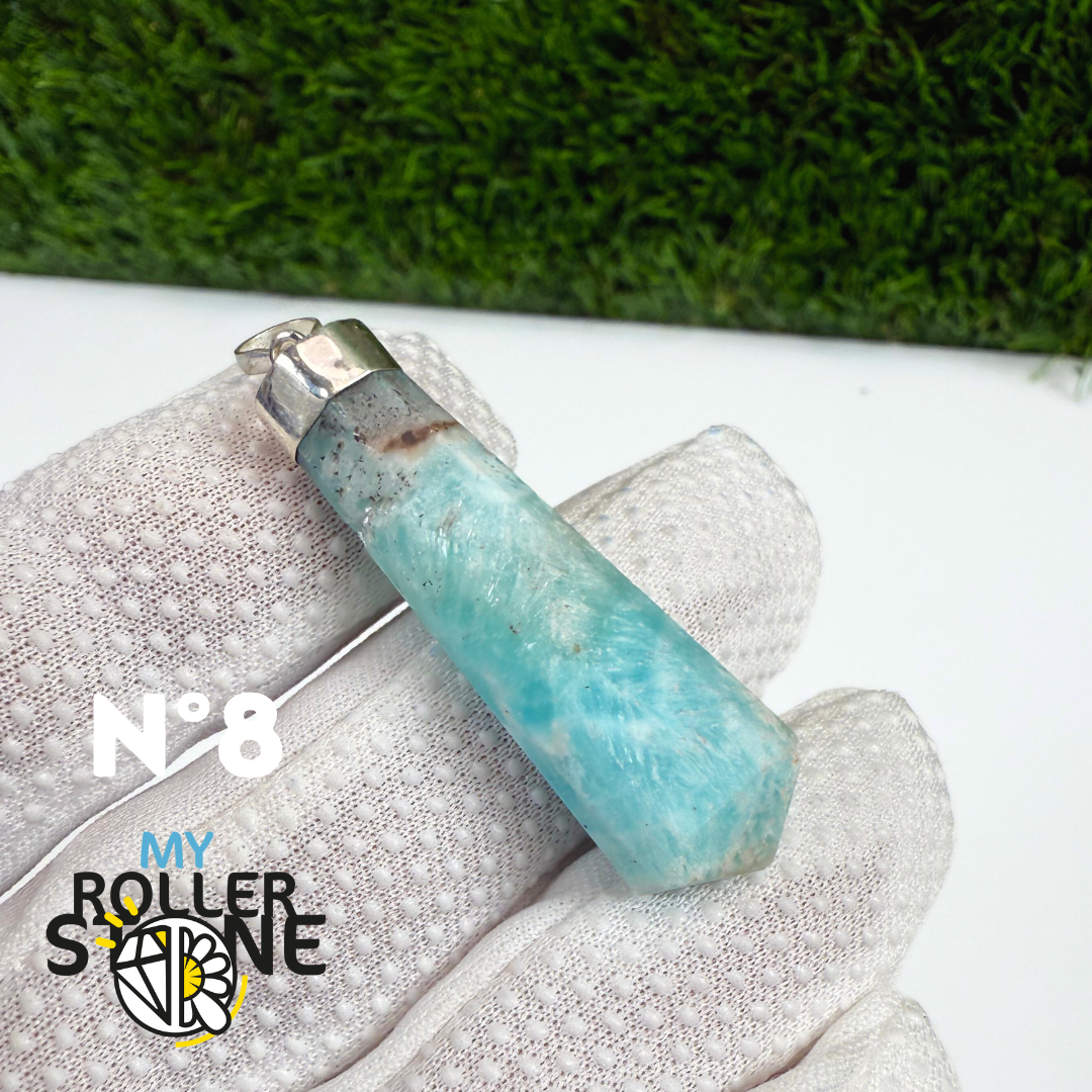 Pendentif Aragonite Bleue et Argent