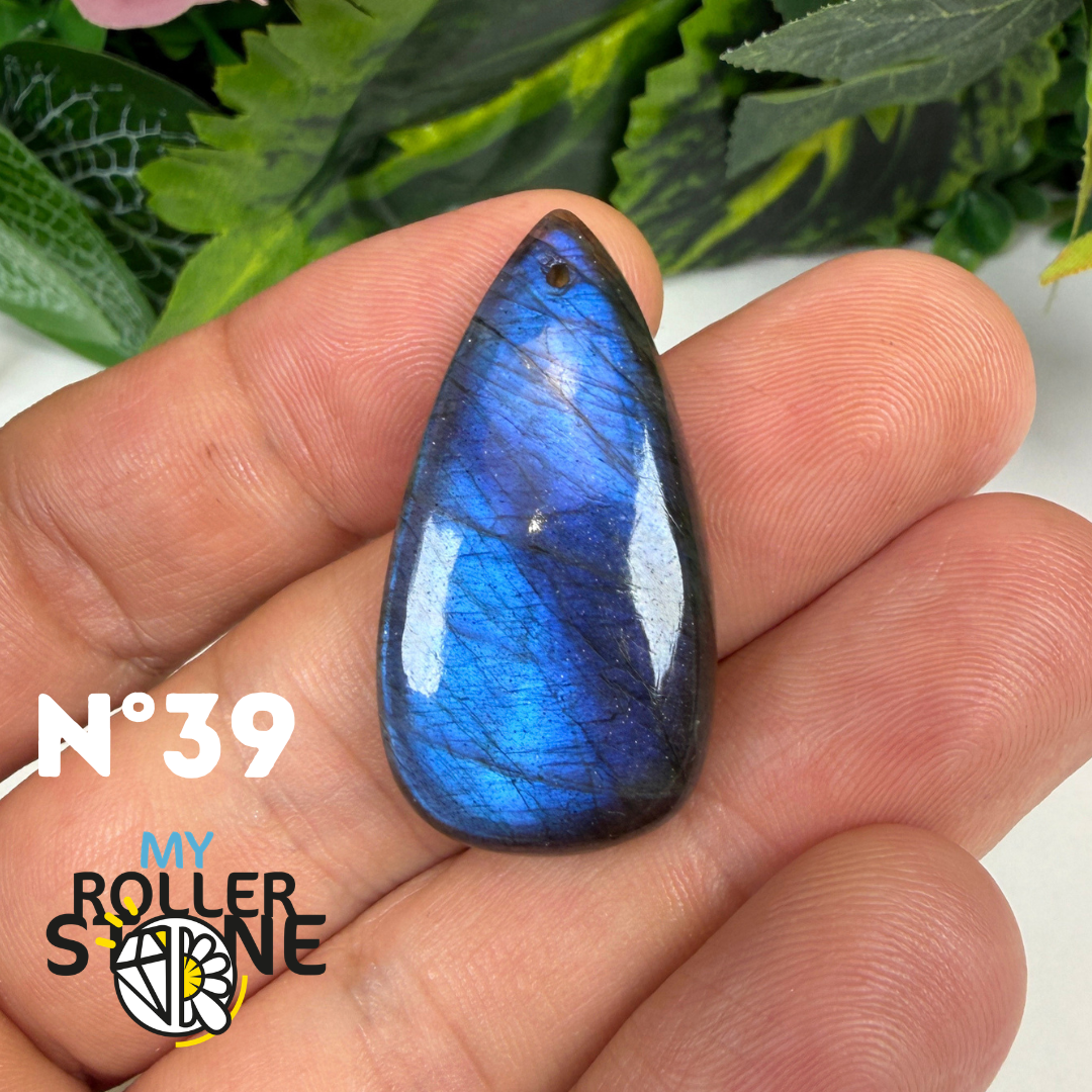 Pendentif Labradorite blue fire percé 5A