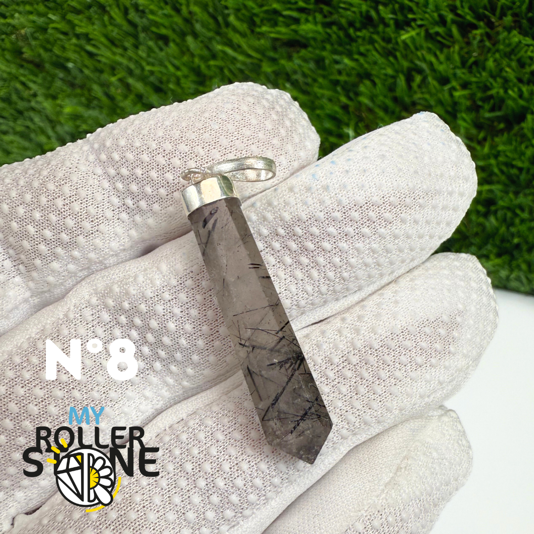 Pendentif Quartz Tourmaliné et Argent