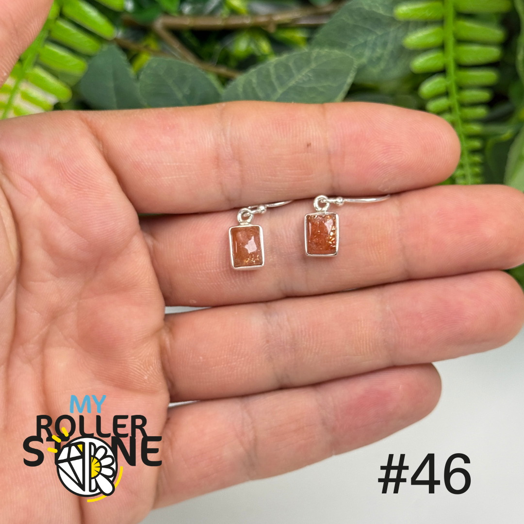Boucles d’oreilles argent 925 pierre de soleil #SE46