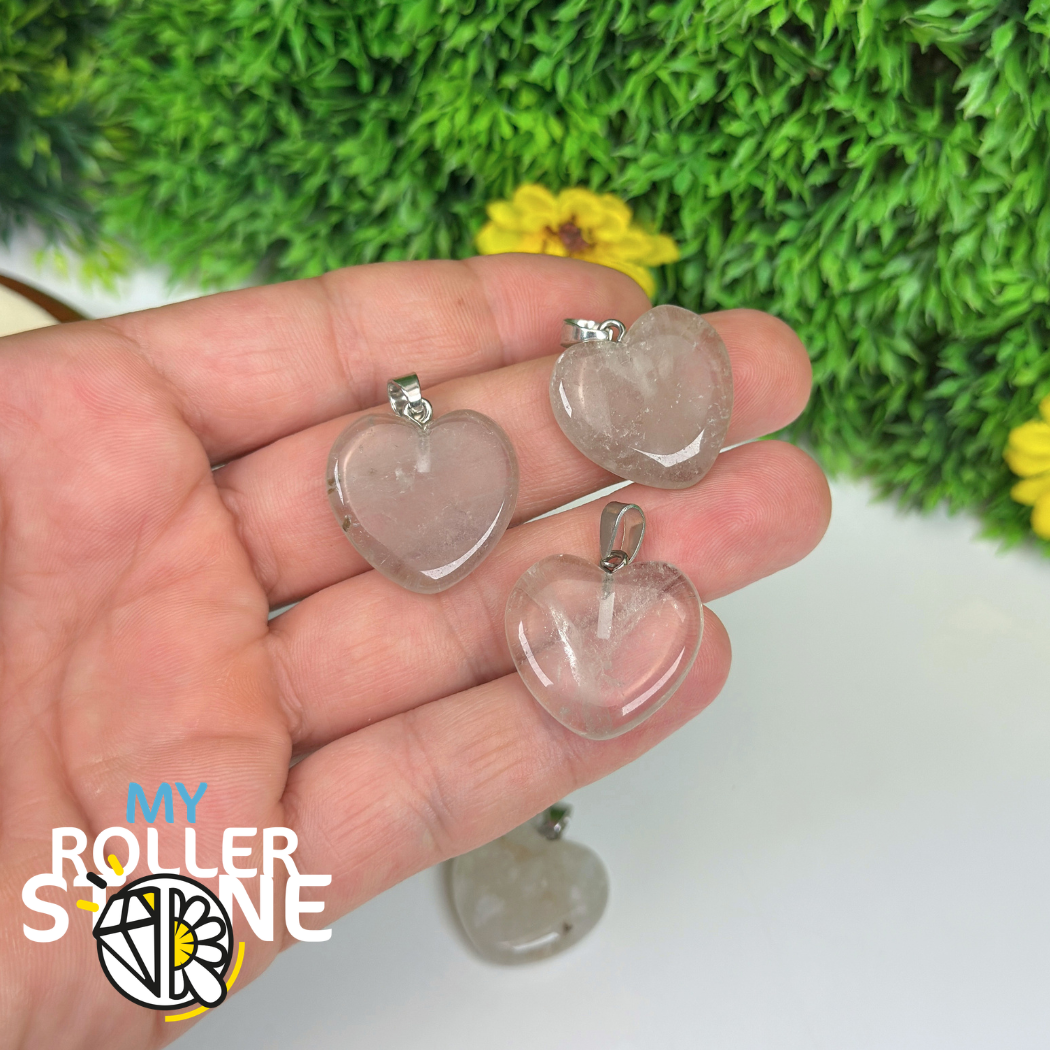 Pendentif quartz fumé coeur