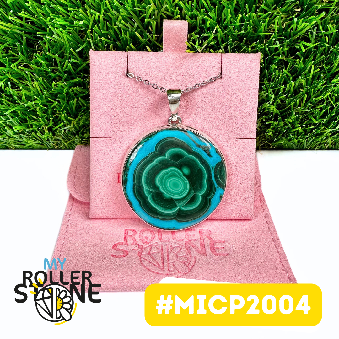 Pendentif Malachite Chrysocolle Argent 925 (MICP2004)