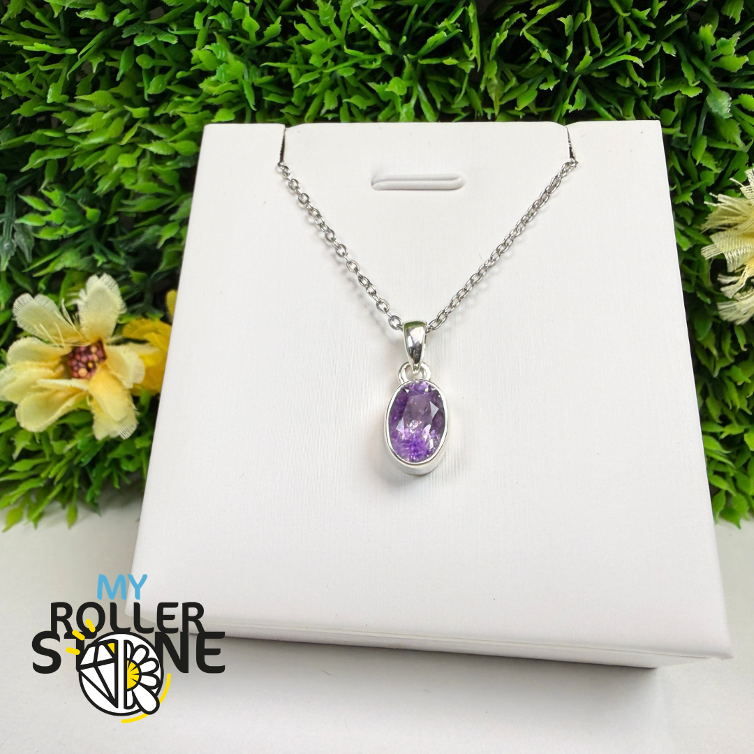 Pendentif Améthyste Taillée Argent 925 – AMFP18