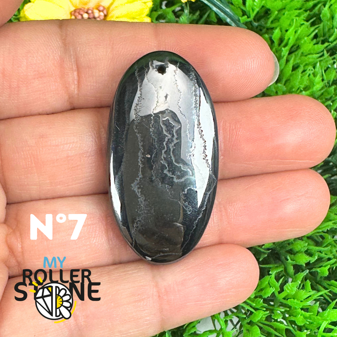 Pendentif Percé Psilomelane Argenté