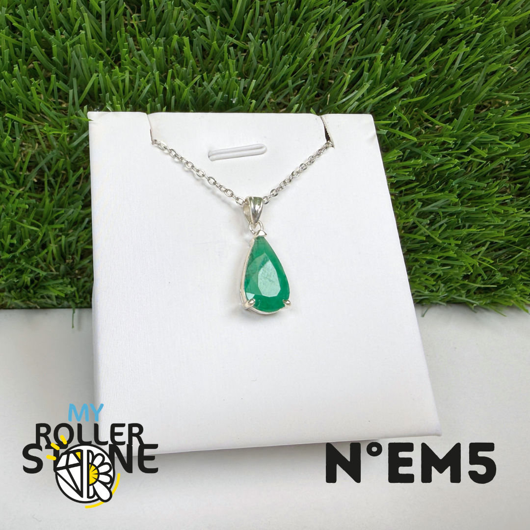 Pendentif Émeraude du Brésil Argent 925 #EM5