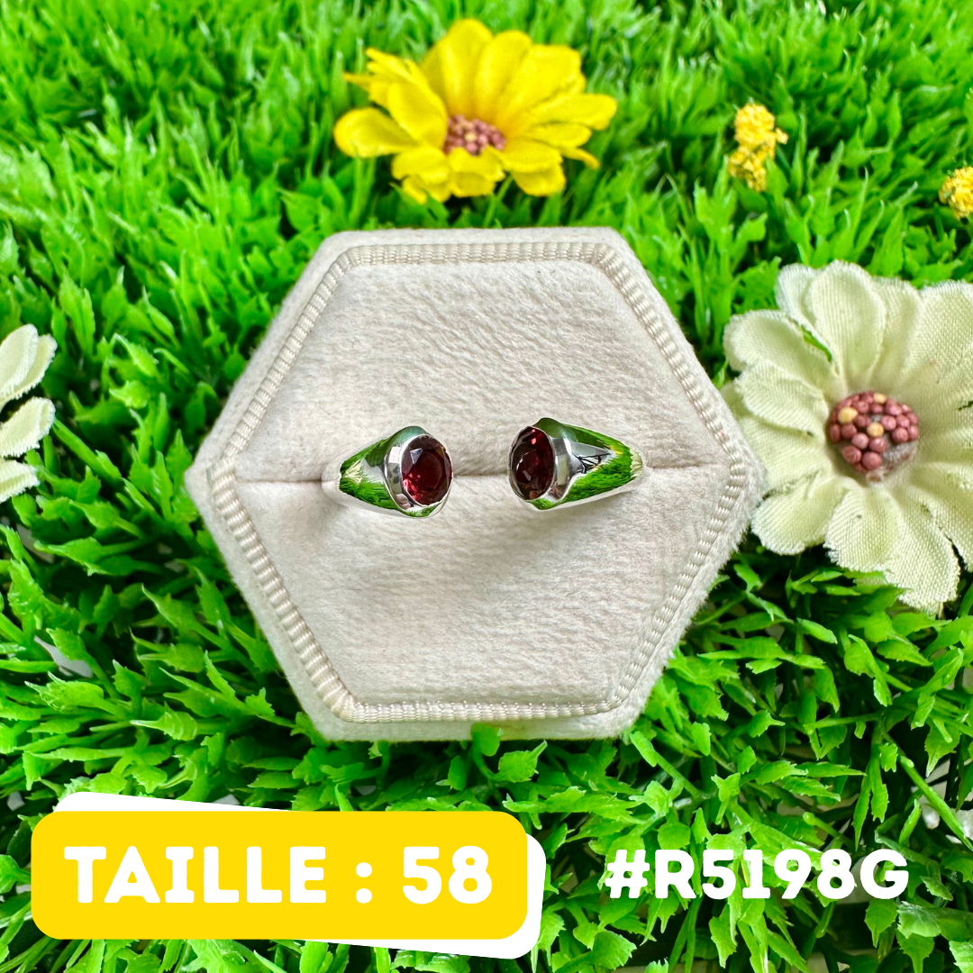 Bague Argent 925 Grenat #R5198G