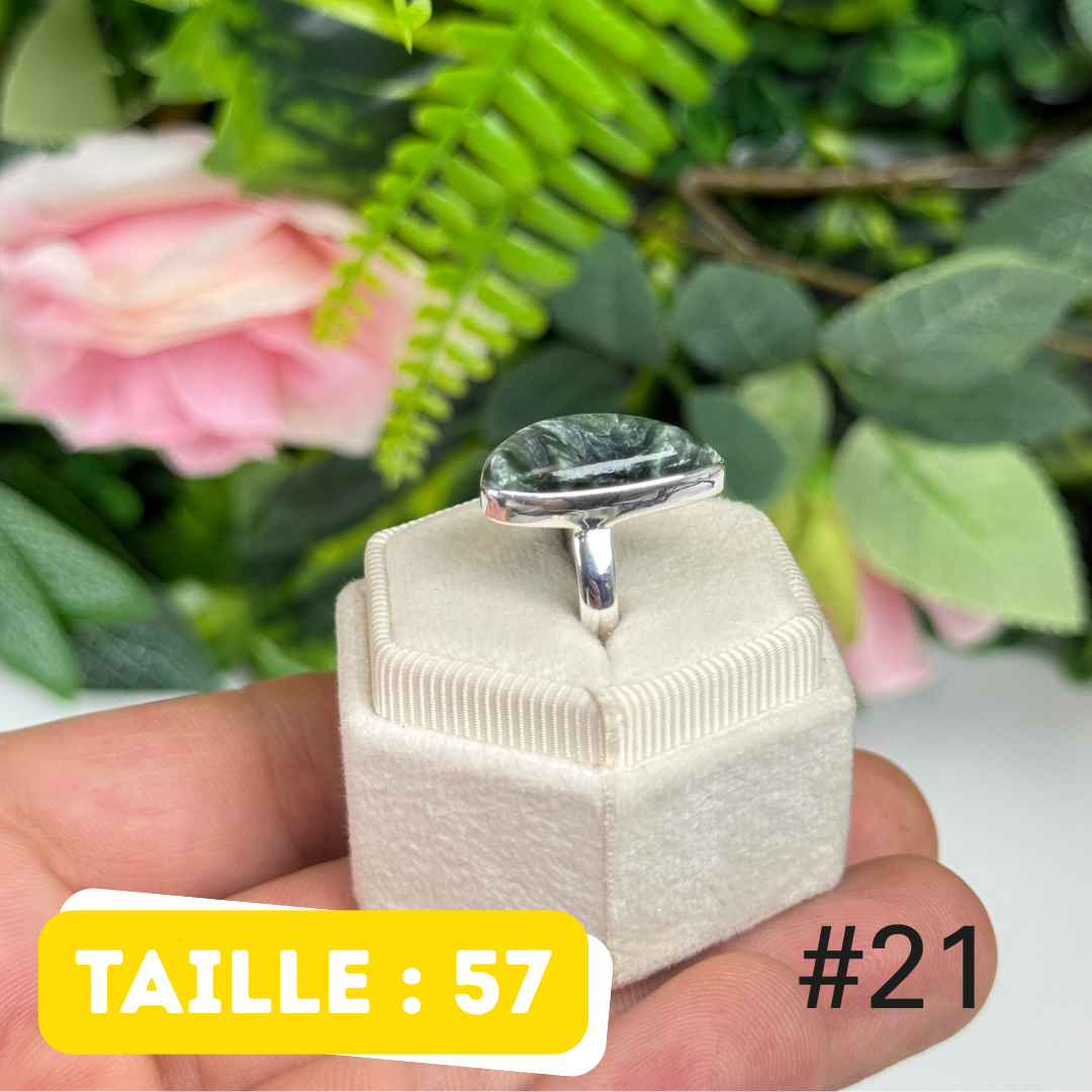 Bague argent 925 séraphinite #PR21