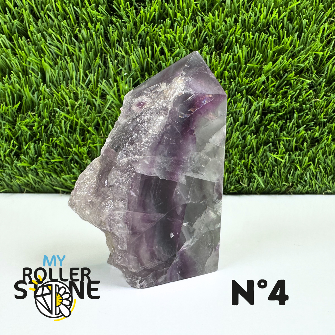 Pointes Pierre Rectangulaire Fluorite Arc-en-Ciel