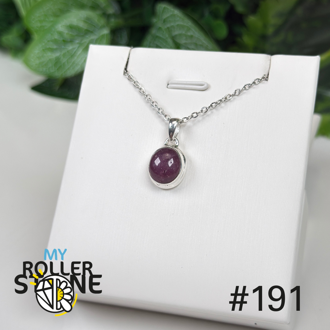 Pendentif argent 925 rubis étoilé #P191