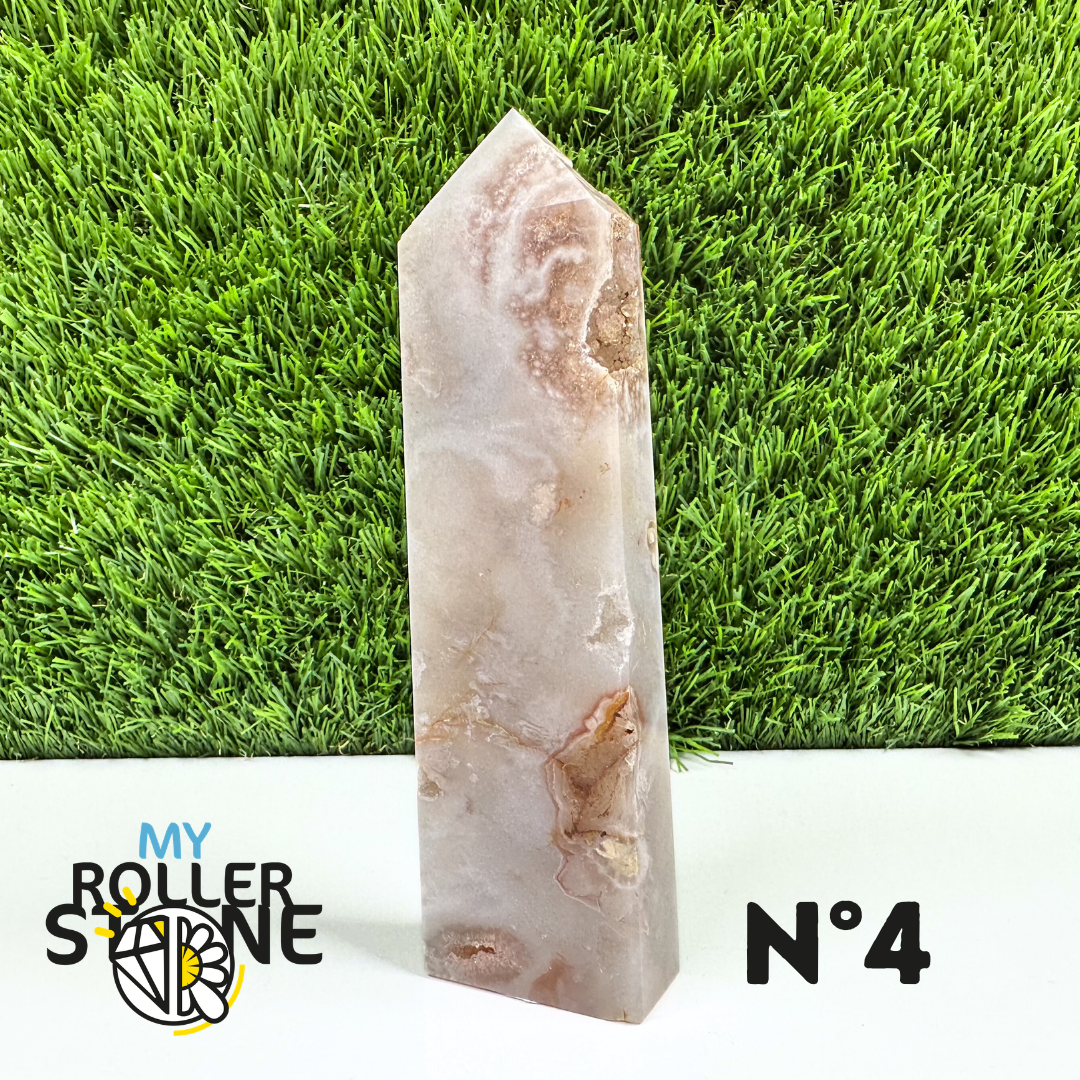 Pointes Pierre Rectangulaire Agate Fleur