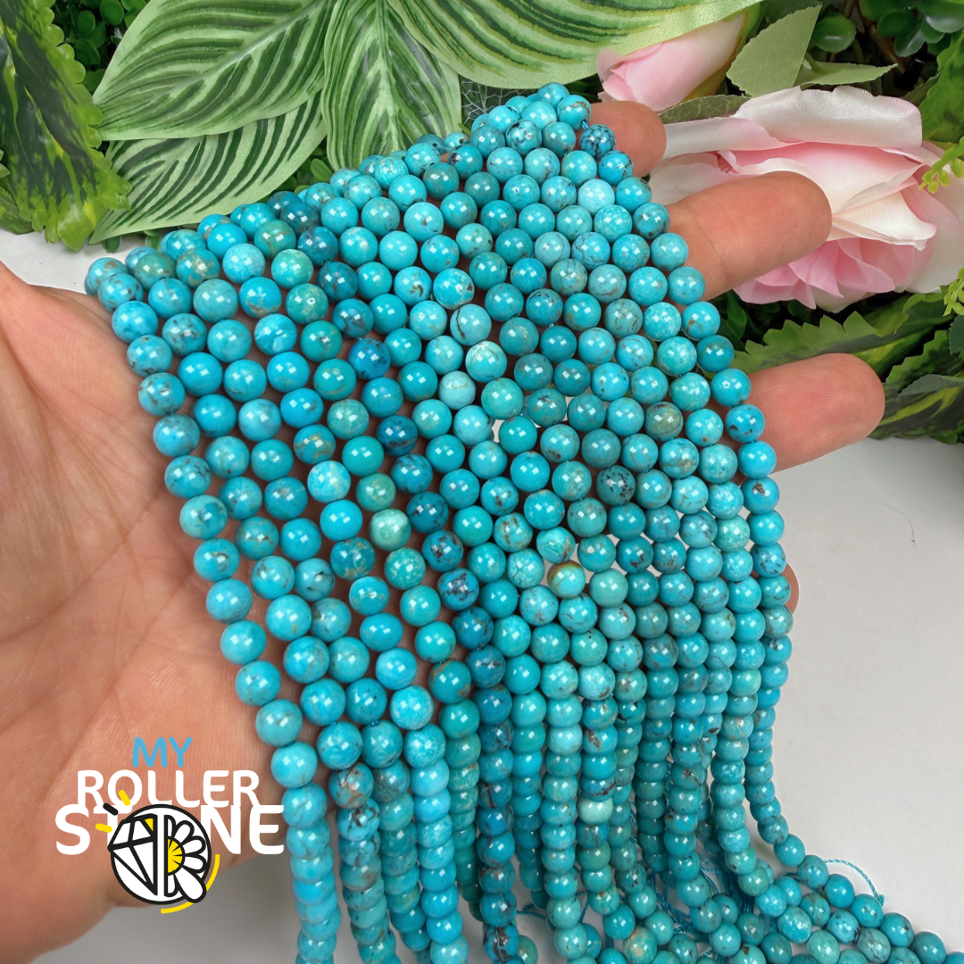 Perle Turquoise Kingman Ronde 6MM