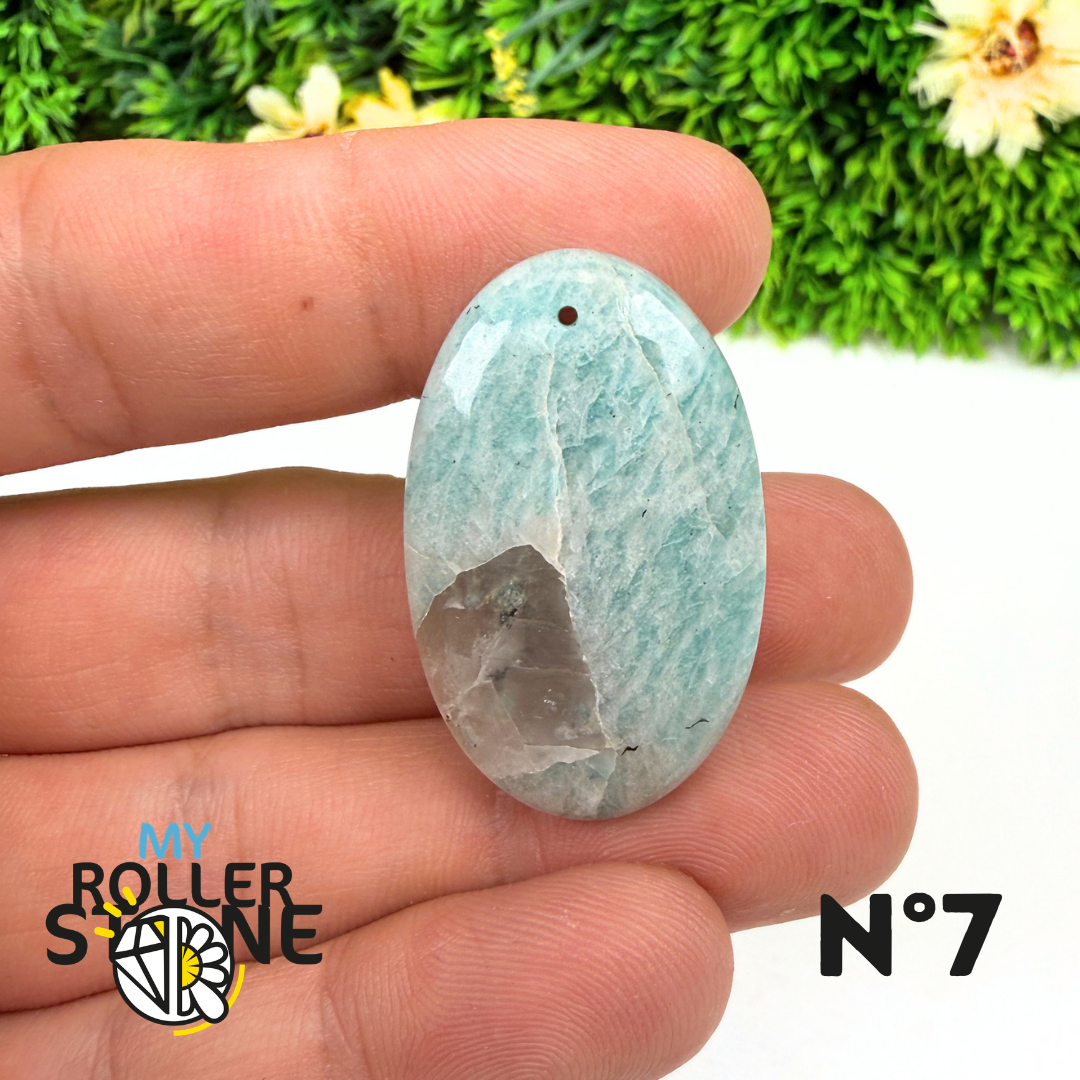 Pendentif Percé Amazonite et Quartz Fumé (Rare)