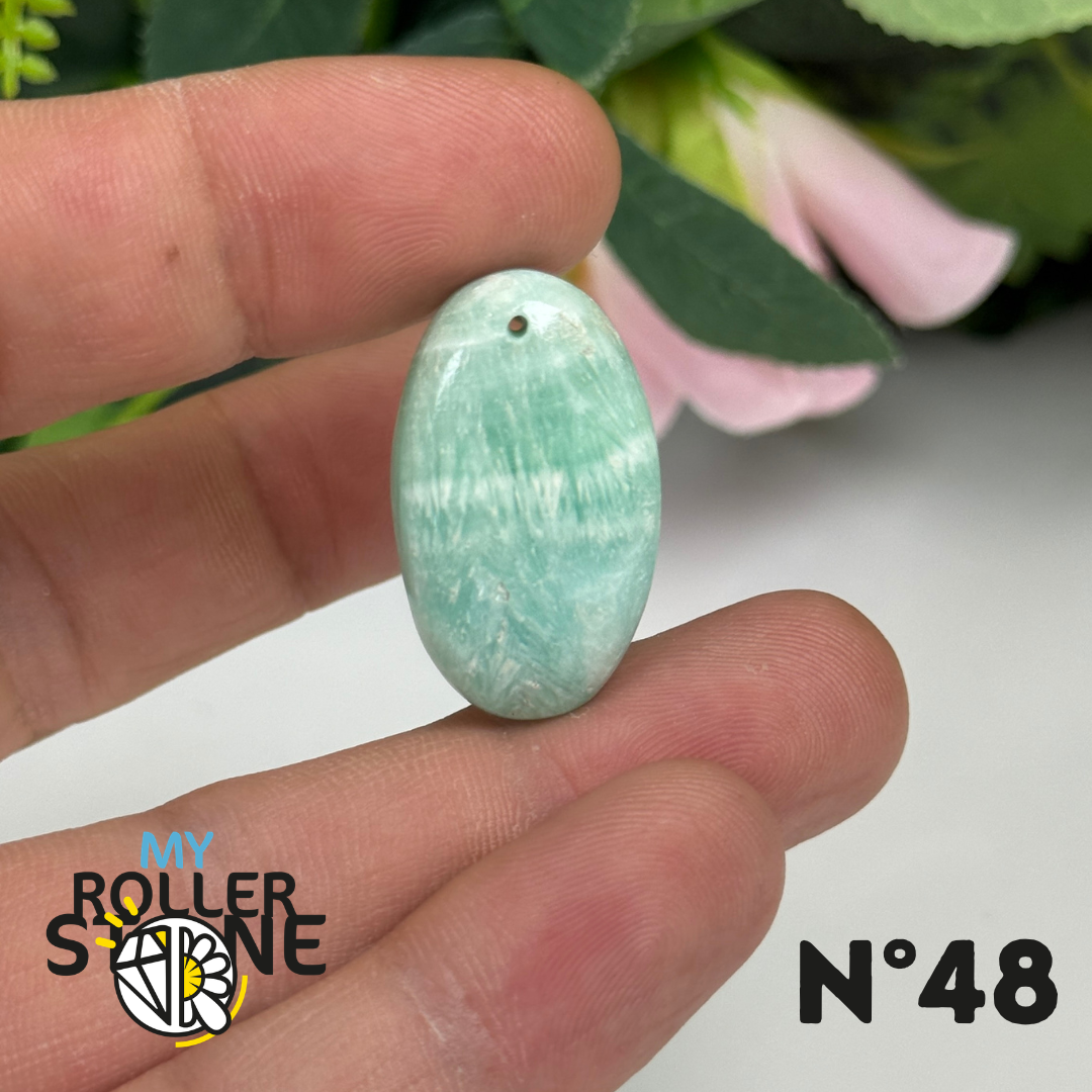 Pendentif Percé en Calcite Bleue des Caraïbes 5A