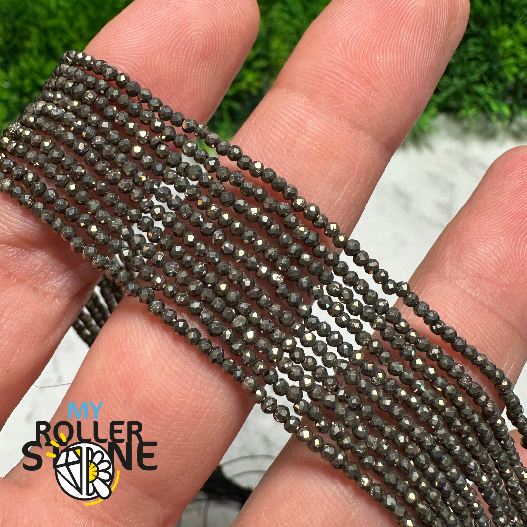Perle Facettée Pyrite 2 MM