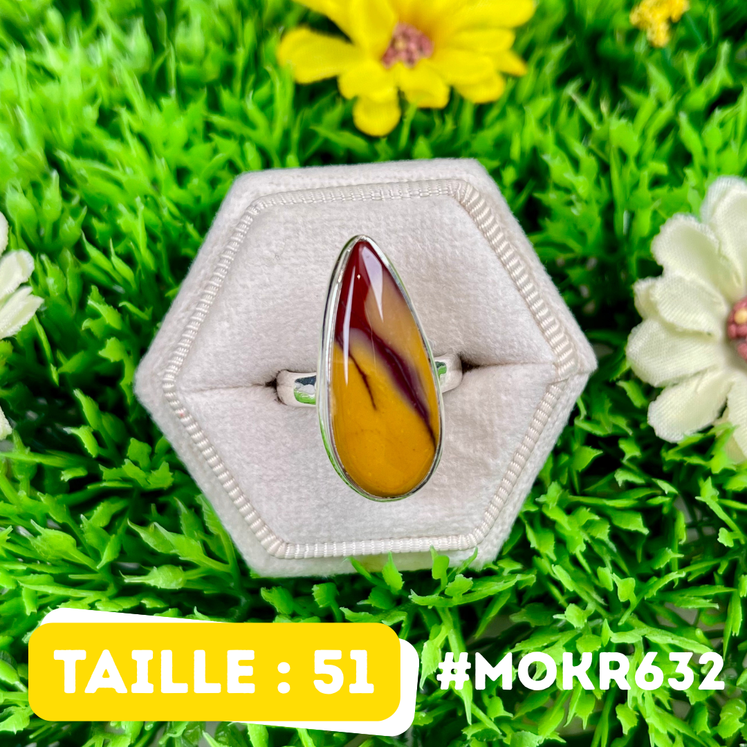 Bague en Jaspe Mookaite Argent 925 #MOKR632