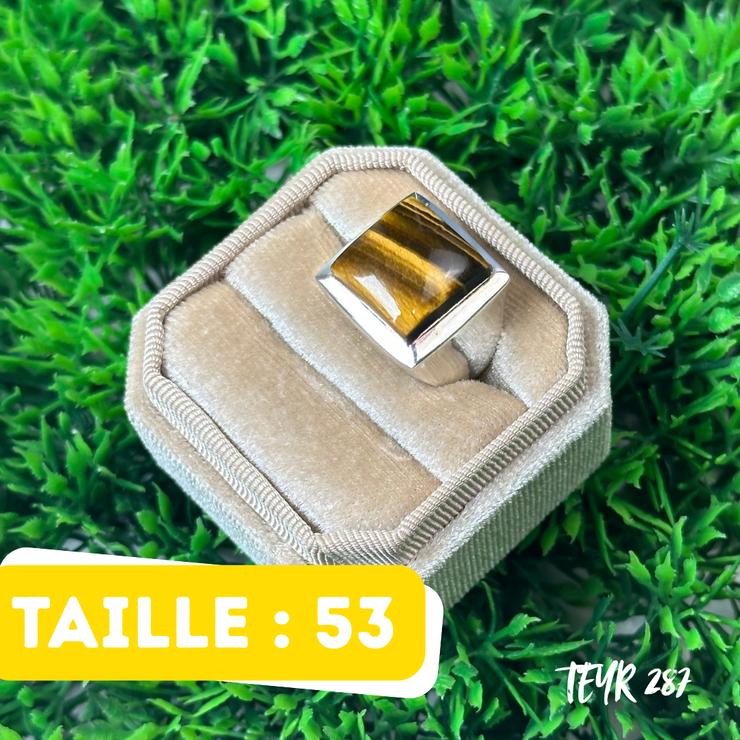 Bague Argent 925 Oeil de Tigre #TEYR 287