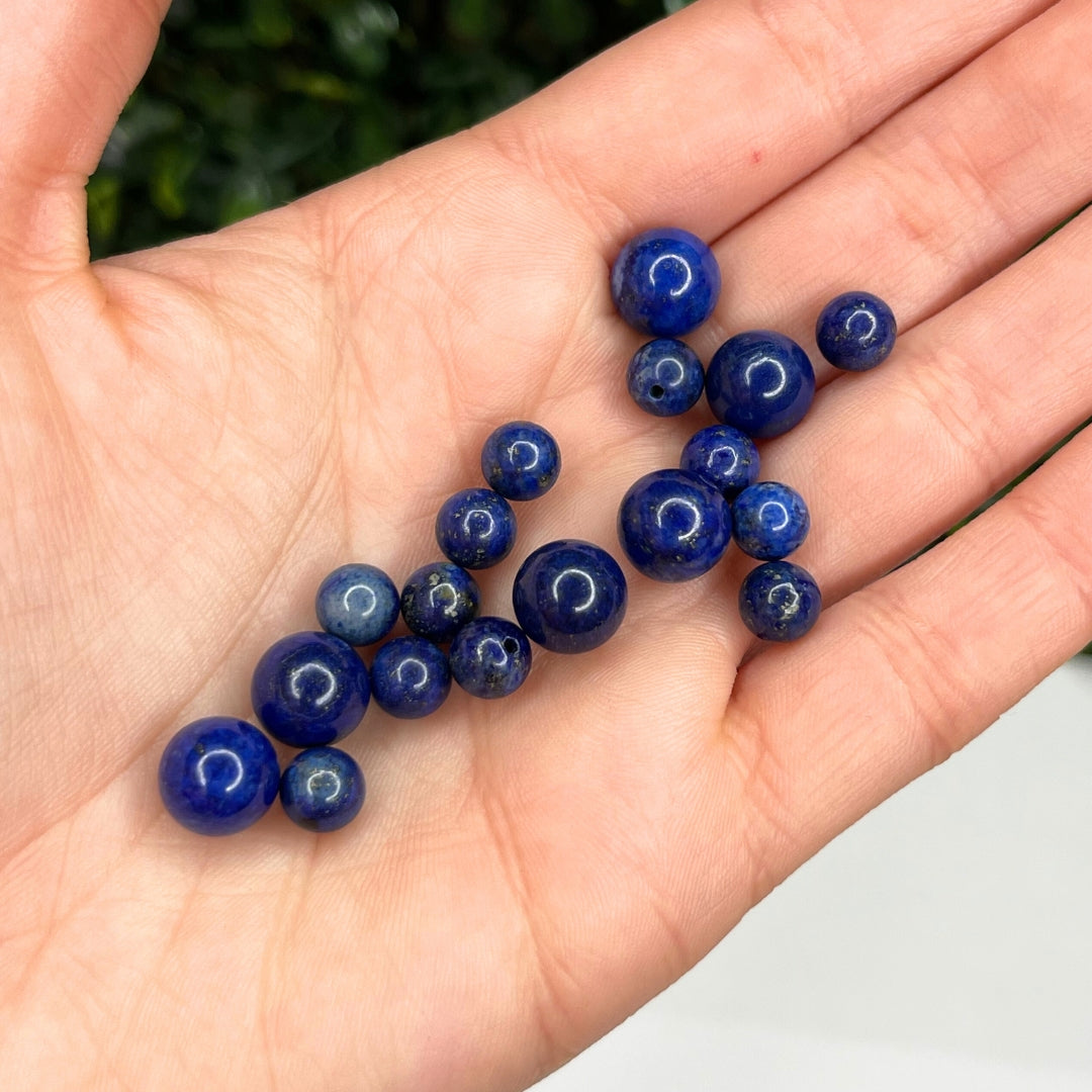 Perle Lapis Lazuli demi-trou