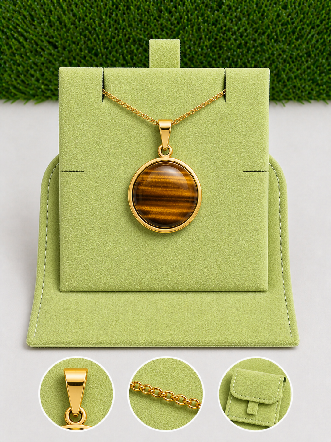 Box pendentif sertis couleur or - 45 cm (Chaîne +Bélière+Boite)