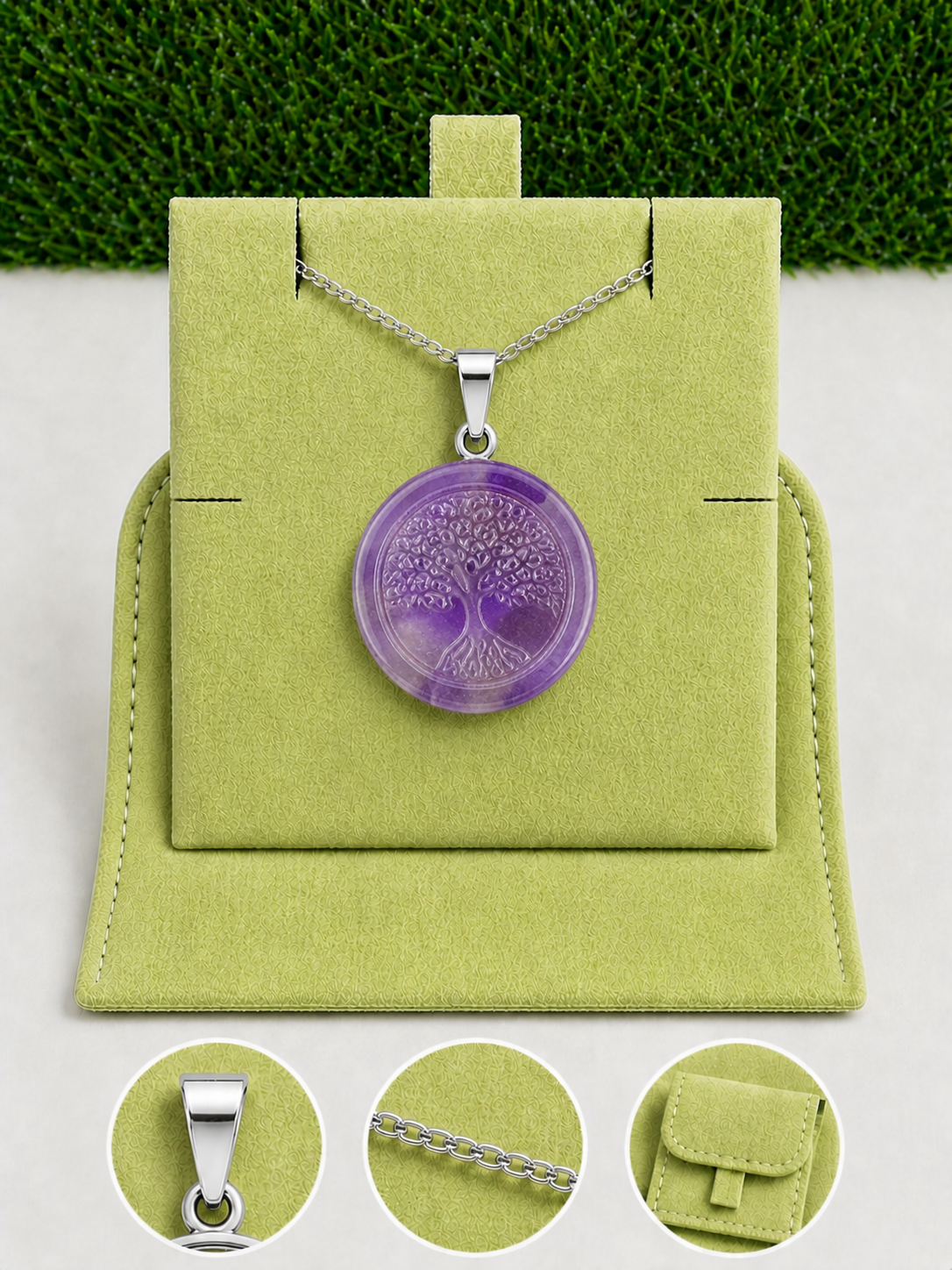 Box pendentif symbole couleur argent - 45 cm (Chaîne +Bélière+Boite)