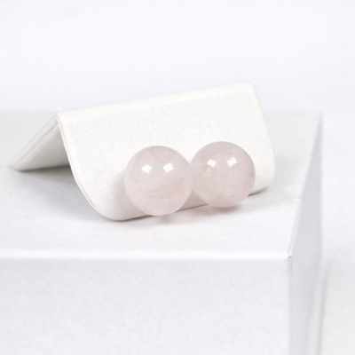 Boucles d'Oreilles Perles Quartz rose Argent 925