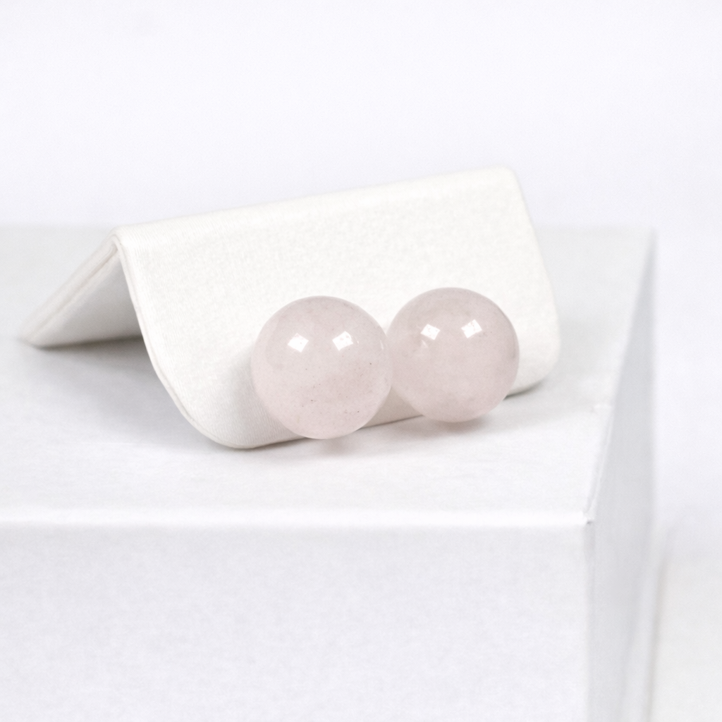 Boucles d'Oreilles Perles Quartz rose Argent 925