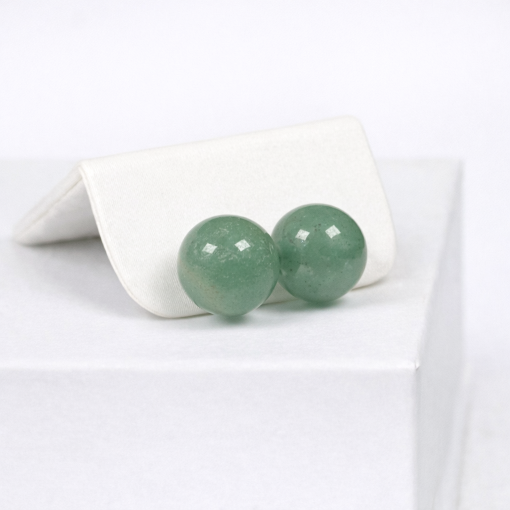 Boucles d'Oreilles Perles Aventurine Argent 925