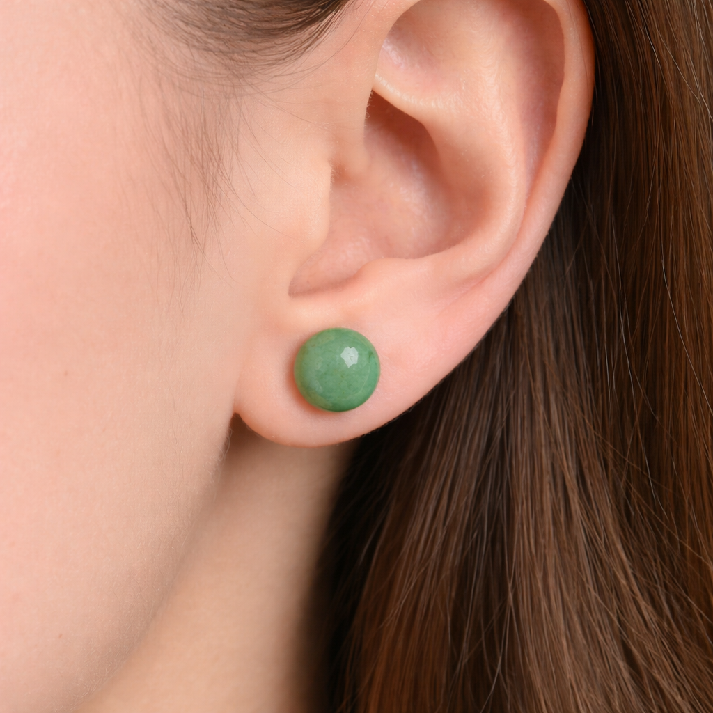 Boucles d'Oreilles Perles Aventurine Argent 925