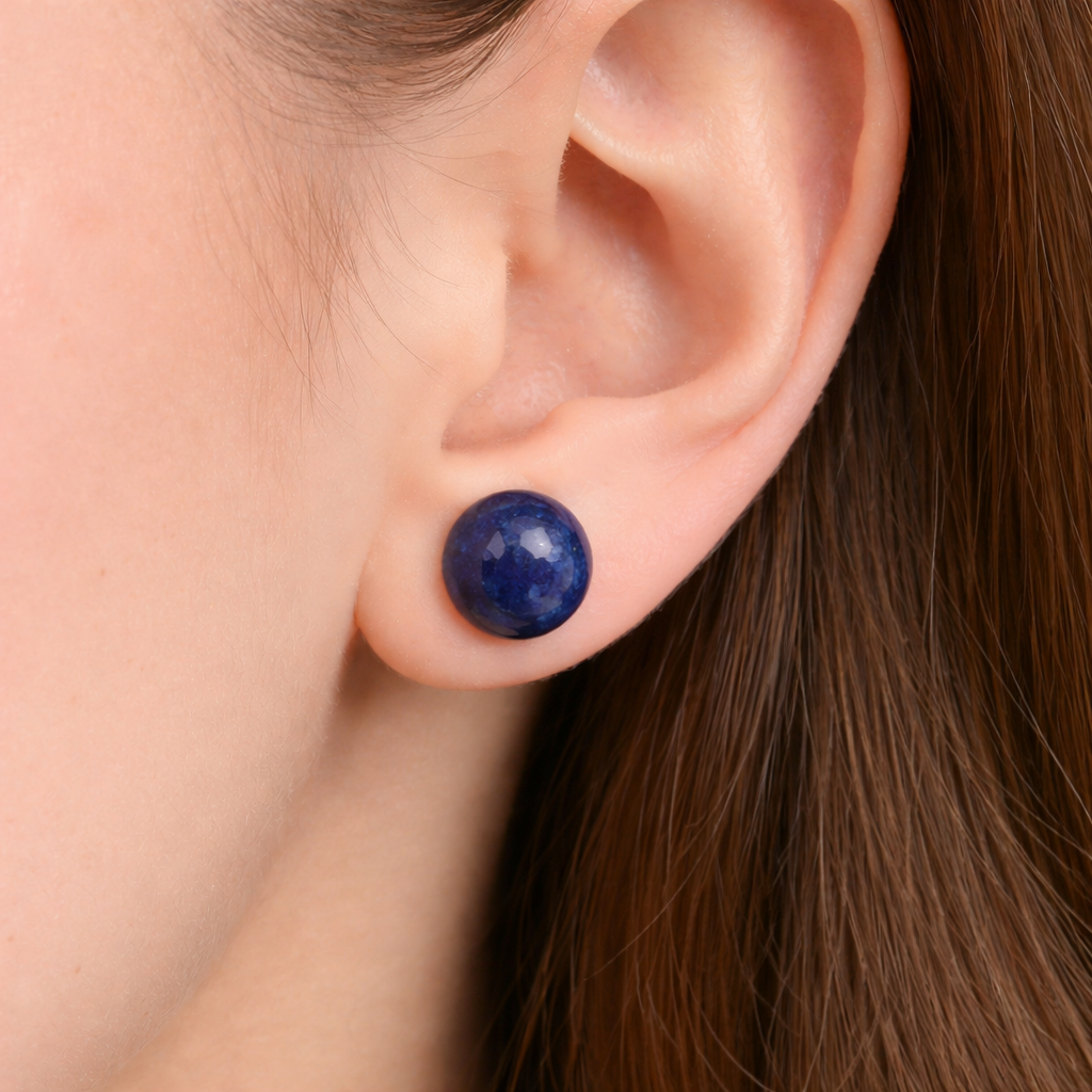 Boucles d'Oreilles Perles Lapis Lazuli Argent 925