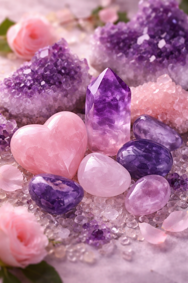 Améthyste et Quartz Rose