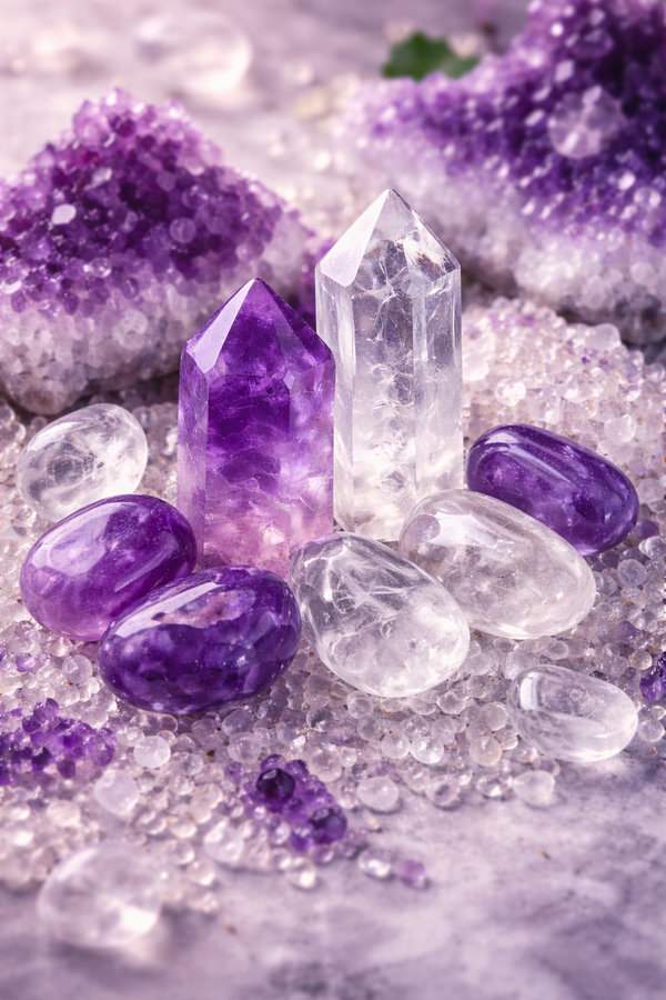 Améthyste et Cristal de Roche