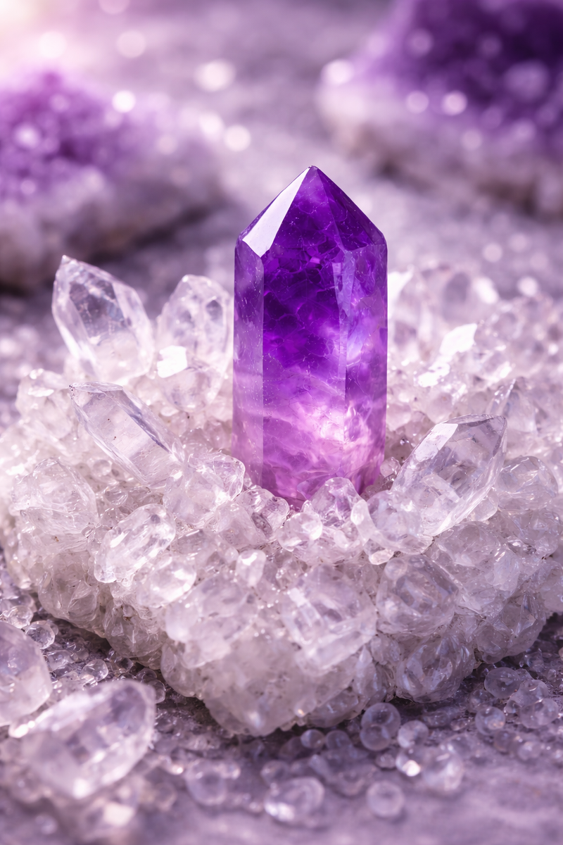 Purification de l’Améthyste sur amas de Quartz