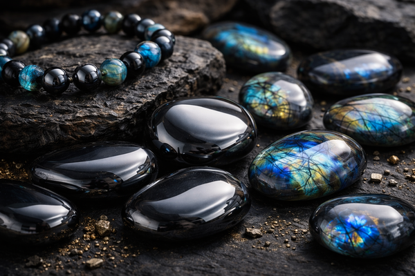 Hématite et Labradorite