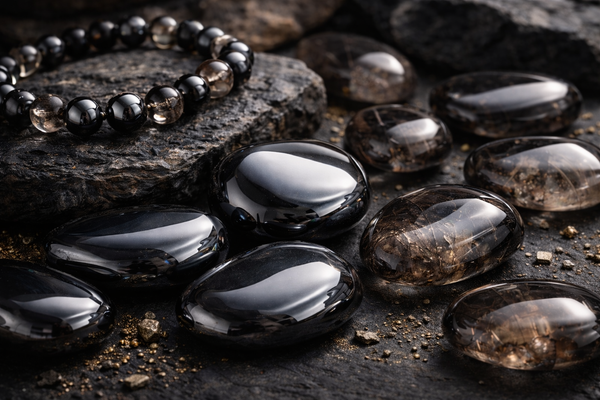 Hématite et Quartz fumé