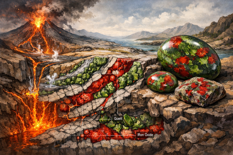 Origine géologique du Jaspe Sang de Dragon