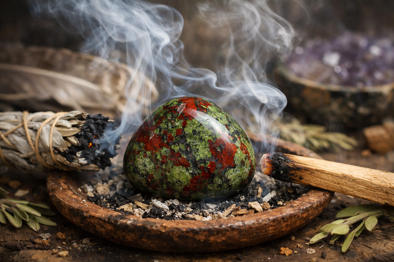 Purification par fumigation du Jaspe Sang de Dragon