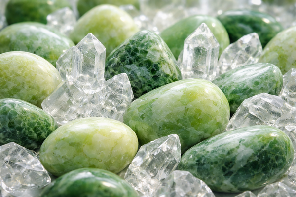 Serpentine et Cristal de Roche