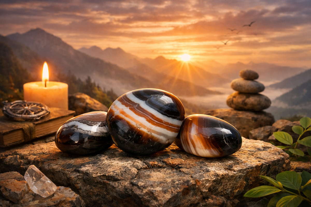 Vertus de la Sardonyx : ancrage, stabilité, confiance et persévérance.
